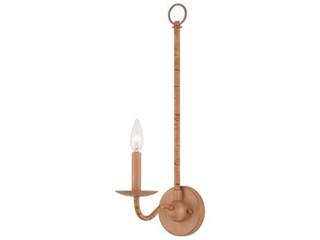 Currey & Company Saxon 1-Light Saddle Tan Natural Brown Wall Sconce