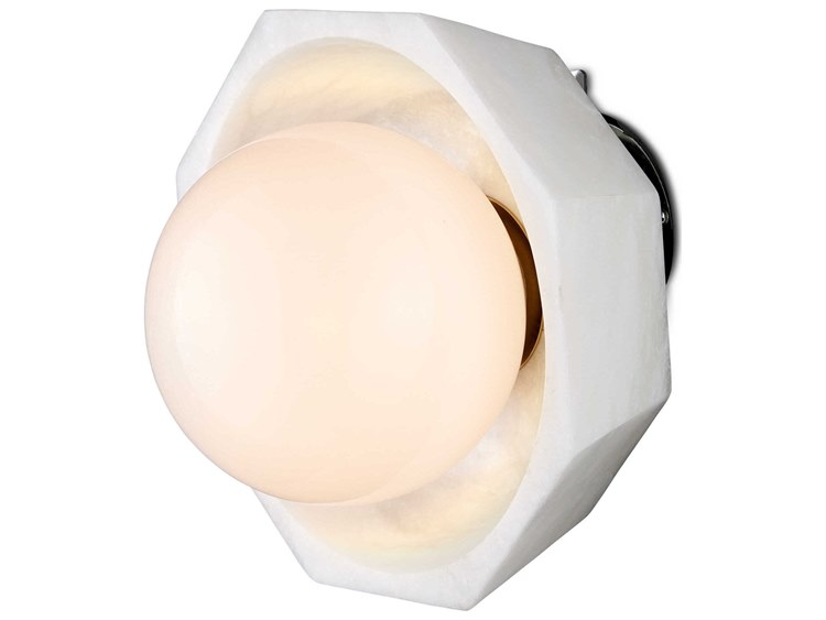 Photos - Chandelier / Lamp Waystone Currey & Company 1-Light Natural White Wall Sconce 5000-0269