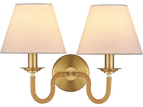 Currey & Company Adala 2-Light Natural Brushed Brass Wall Sconce