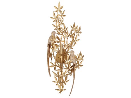 Currey & Company Aviary 1-Light Swedish Gold Wall Sconce