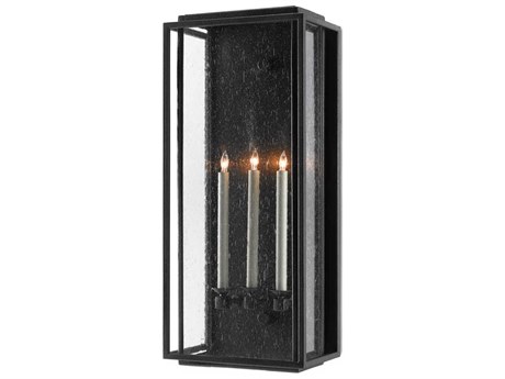 Currey & Company Wright 3 - Light Glass Outdoor Wall Light