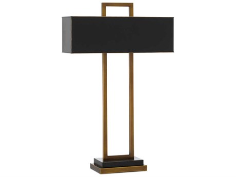 Currey & Company Otto Antique Brass Oil Rubbed Bronze Metal Shade Buffet Lamp
