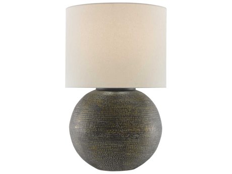Currey & Company Brigands Antique Gold Black Whitewash Buffet Lamp