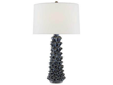 Currey & Company Sunken Blue Drip Glaze Buffet Lamp
