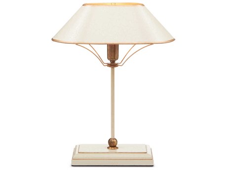 Currey & Company Daphne Ivory Antique Brass Gold Table Lamp
