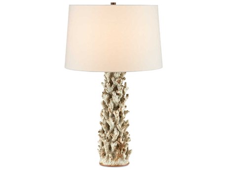 Currey & Company Staghorn Coral Sunken White Buffet Lamp