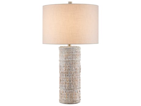 Currey & Company Azores Whitewashed Water Hyacinth Off White Buffet Lamp