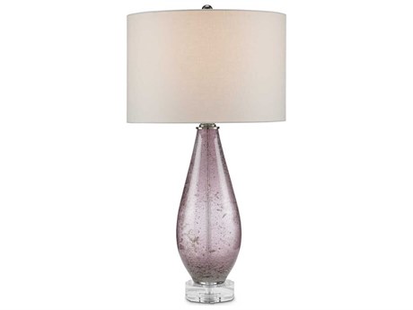 Currey & Company Optimist 1-Light Purple clear antique Nickel Table Lamp