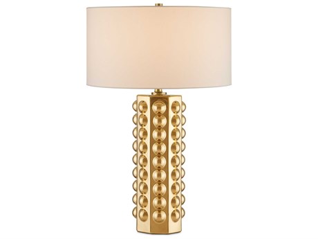 Currey & Company Cassandra Gold Light Beige Shantung Buffet Lamp