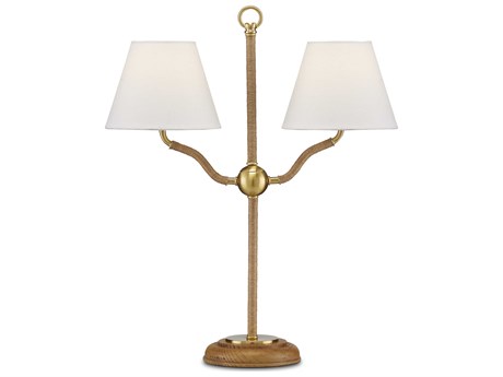 Currey & Company Sirocco Natural Antique Brass Brown Table Lamp
