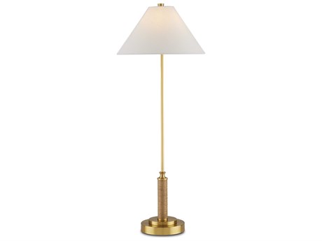 Currey & Company Ippolito Antique Brass Natural Brown Buffet Lamp
