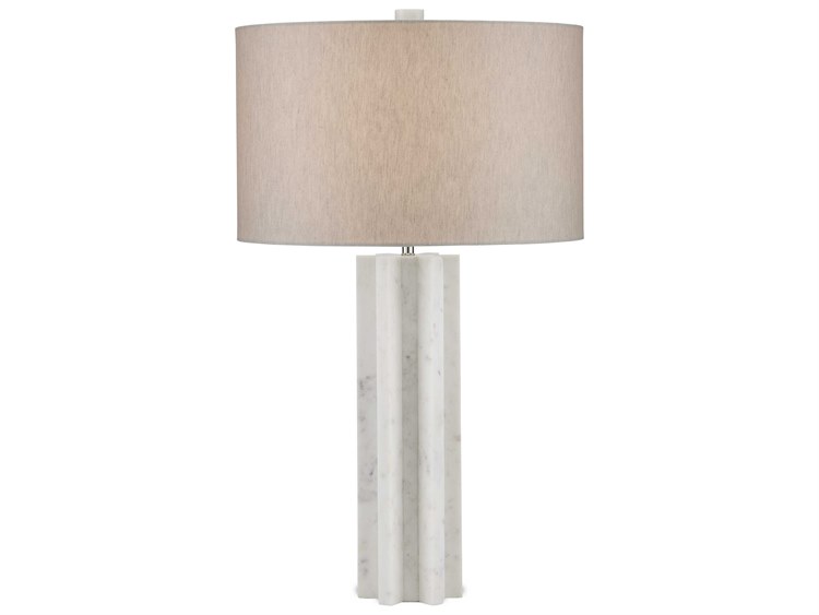 Photos - Floodlight / Street Light Buffet Currey & Company Mercurius White Natural Linen  Lamp 6000-0893 