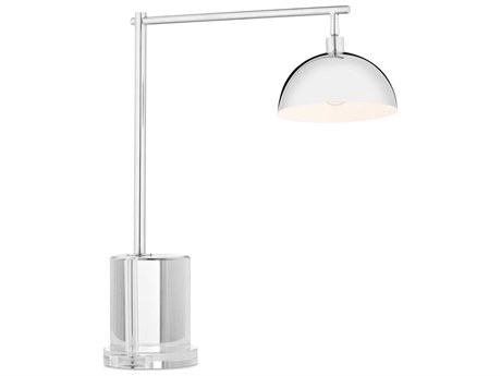 Currey & Company Repartee Polished Nickel Clear Metal Desk Lamp