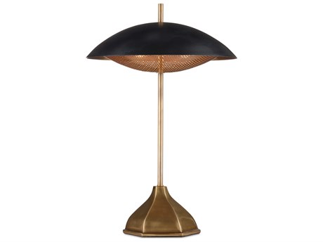 Currey & Company Domville Antique Brass Black Matte Metal Table Lamp