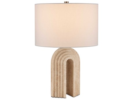 Currey & Company Hippodrome Natural Off White Linen Table Lamp