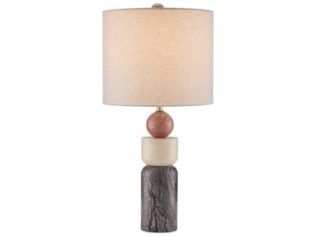 Currey & Company Moreno Natural Beige Popplin White Table Lamp