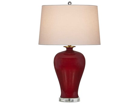 Currey & Company Imperial Red Natural Brass Buffet Lamp