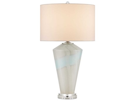 Currey & Company Floating Cloud Pale Gray Light Blue Polished Nickel Buffet Lamp