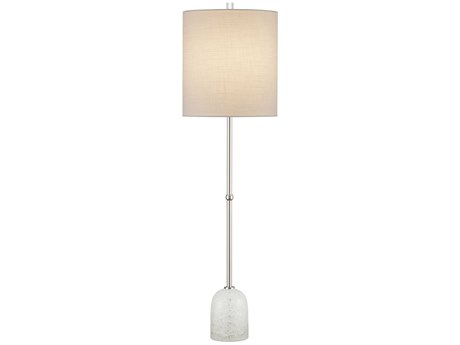 Currey & Company Craquelle Clear Crackle Polished Nickel Buffet Lamp