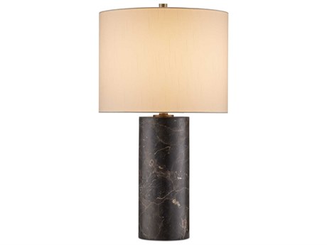 Currey & Company Vespera Coffee Brown Antique Brass Light Eggshell Shantung Buffet Lamp