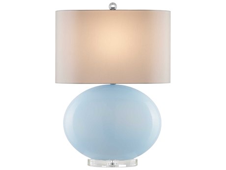 Currey & Company Laconia Light Blue Clear Polished Nickel Buffet Lamp