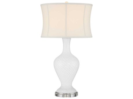 Currey & Company Zeta White Clear Buffet Lamp