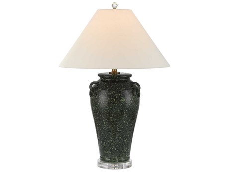 Currey & Company Junko Green Clear Black Buffet Lamp