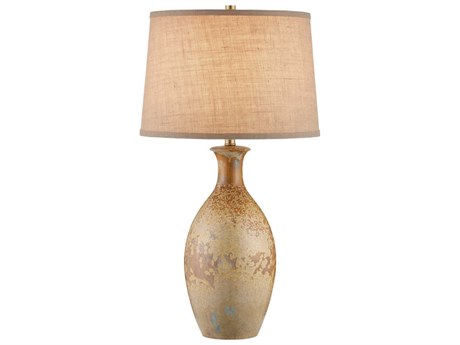 Currey & Company Stellata Ochre White Burlap Brown Buffet Lamp