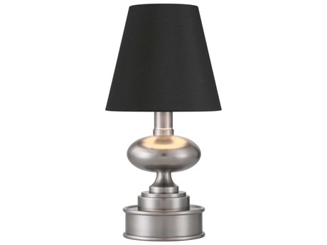 Currey & Company Galavant Brushed Nickel Black Shantung Table Lamp