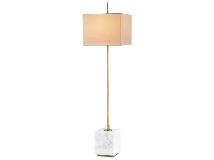 Photos - Floodlight / Street Light Thompson Currey & Company  White Console Brass Gold Table Lamp 6975 