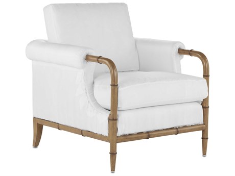 Currey & Company Merle White Fabric Accent Chair