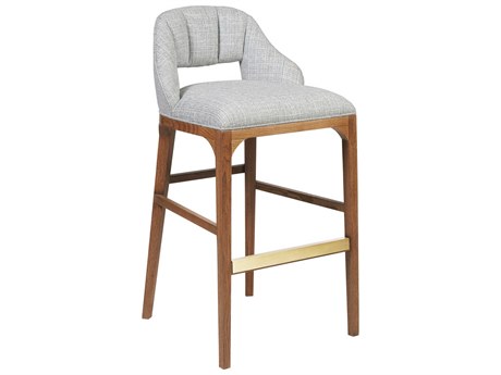 Currey & Company Inga Upholstered Oak Wood Bar Stool