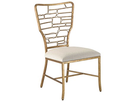 Currey & Company Vinton Beige Upholstered Side Dining Chair