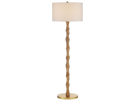 Currey & Company Sunbird Natural Brass Brown Floor Lamp