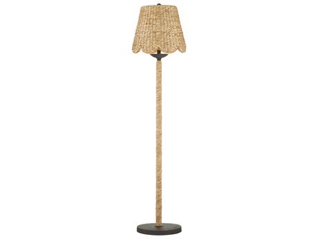 Currey & Company Annabelle Natural Mole Black Water Hyacinth Brown Floor Lamp