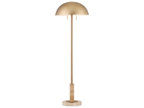 Currey & Company Miles Brass Natural Metal Floor Lamp