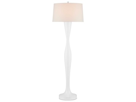 Currey & Company Monica White Linen Floor Lamp