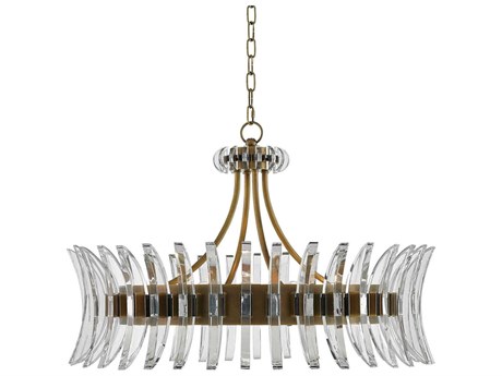 Currey & Company Coquette 8-Light Antique Brass Drum Pendant