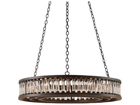 Currey & Company Elixir 24-Light Bronze Verdigris Glass Cylinder Drum Chandelier