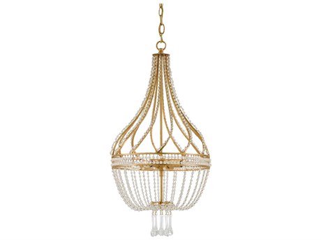 Currey & Company Ingenue 4-Light Antique Gold Leaf Candelabra Chandelier