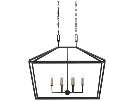 Currey & Company Denison 6-Light Mole Black Island Pendant