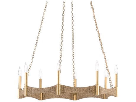 Luxecor Mallorca 8-Light Natural Dark Contemporary Gold Leaf Brown Candelabra Round Chandelier