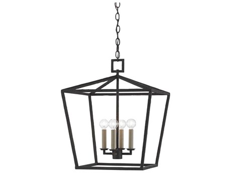 Currey & Company Denison 4-Light Mole Black Candelabra Chandelier