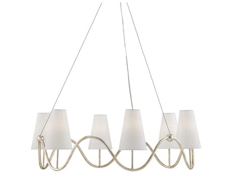 Currey & Company Kadir 6-Light Silver Granello Chandelier
