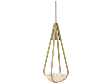 Currey & Company Nefertiti 1-Light Brushed Brass Glass Bowl Mini Pendant