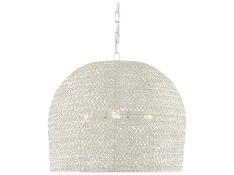 Currey & Company Piero 3-Light White Dome Pendant