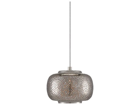 Currey & Company Pepper 1-Light Painted Silver Nickel Globe Mini Pendant