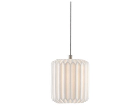 Currey & Company Dove 1-Light Painted Silver White Cylinder Mini Pendant