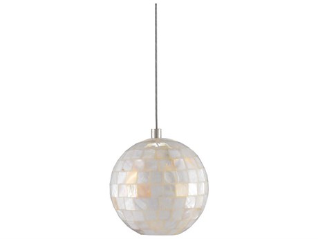 Currey & Company Finhorn 1-Light Painted Silver Pearl Globe Mini Pendant