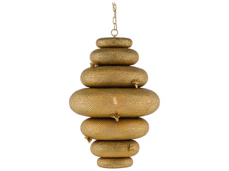 Currey & Company Sasha Bikoff 1-Light Antique Brass Pendant